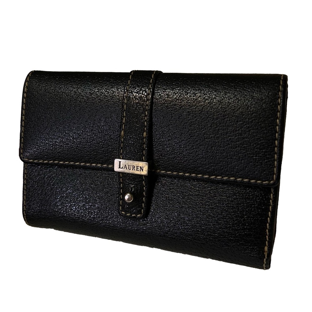 Ralph Lauren Black Leather Clutch Wallet